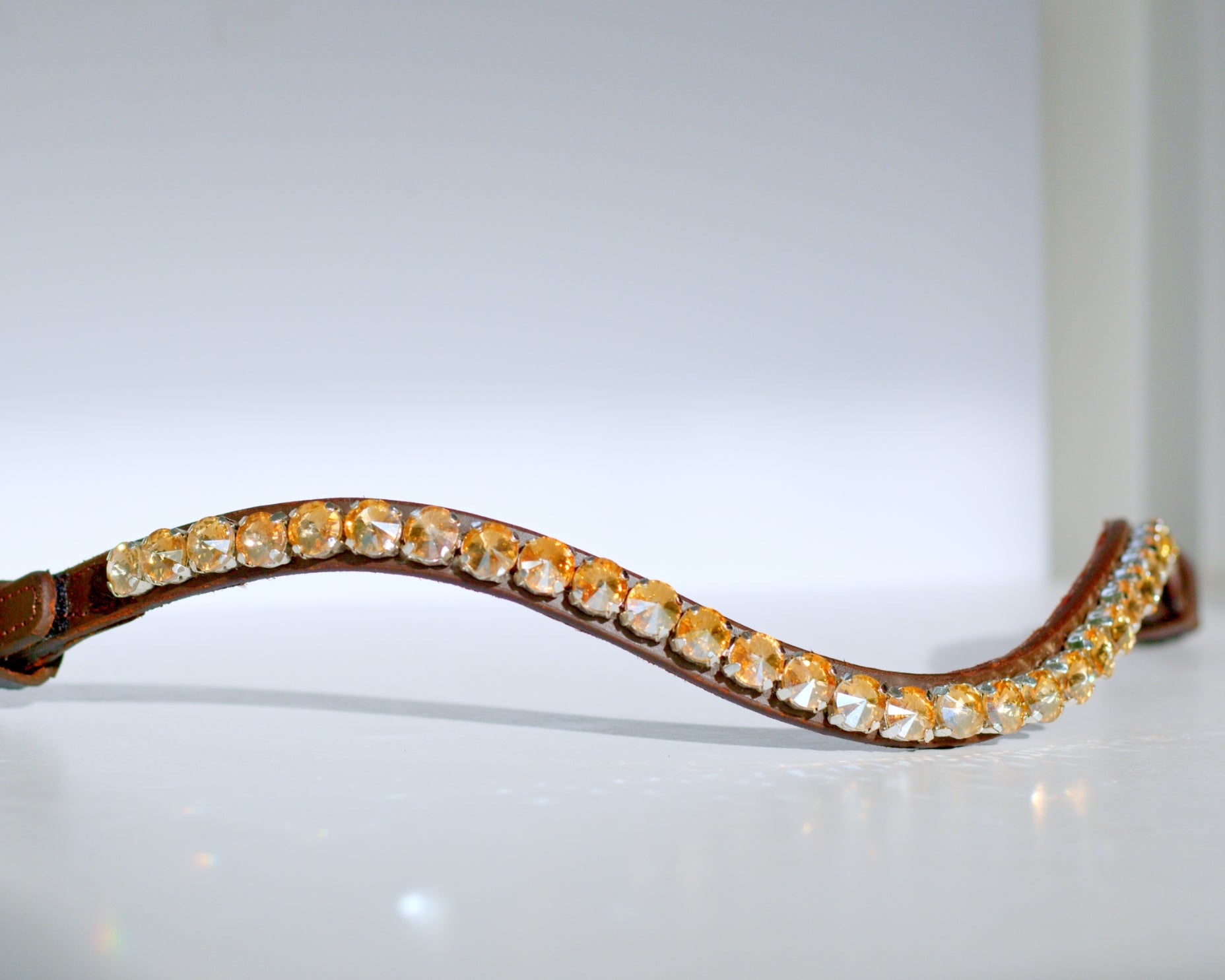 Brown Browband · Light Topaz Crystals · U-Shape