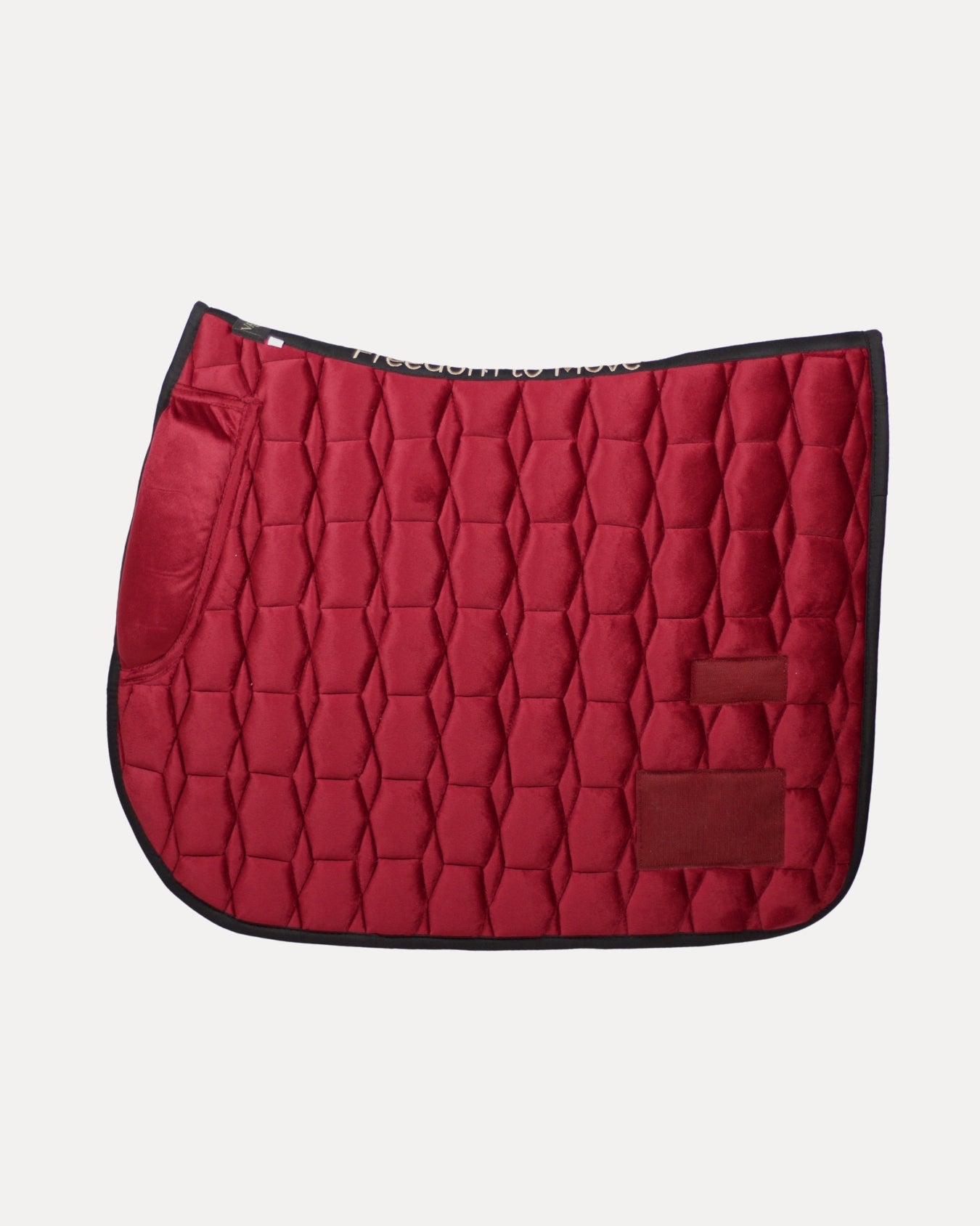 Victory Red Velvet Valore Jumping Wither Relief Saddle Pad – Anatomical Saddle Pad with Velcro Show Numbers