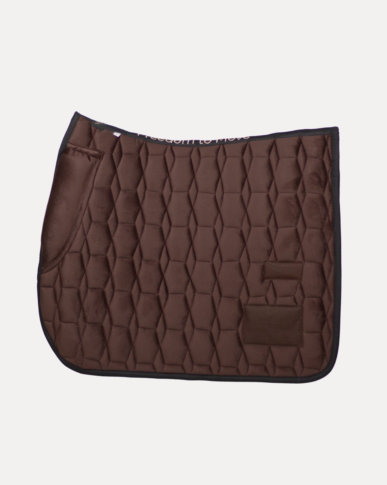 Chocolate Velvet Valore Jumping Wither Relief Saddle Pad – Anatomical Saddle Pad with Velcro Show Numbers