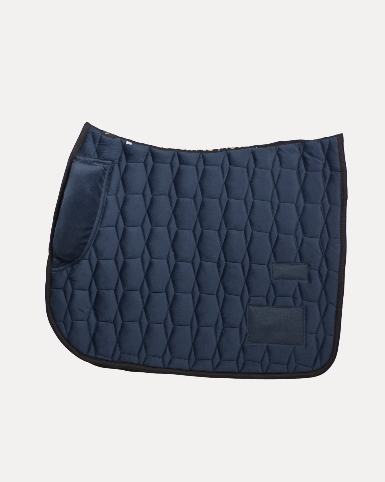 Midnight Navy Velvet Valore Jumping Wither Relief Saddle Pad – Anatomical Saddle Pad with Velcro Show Numbers