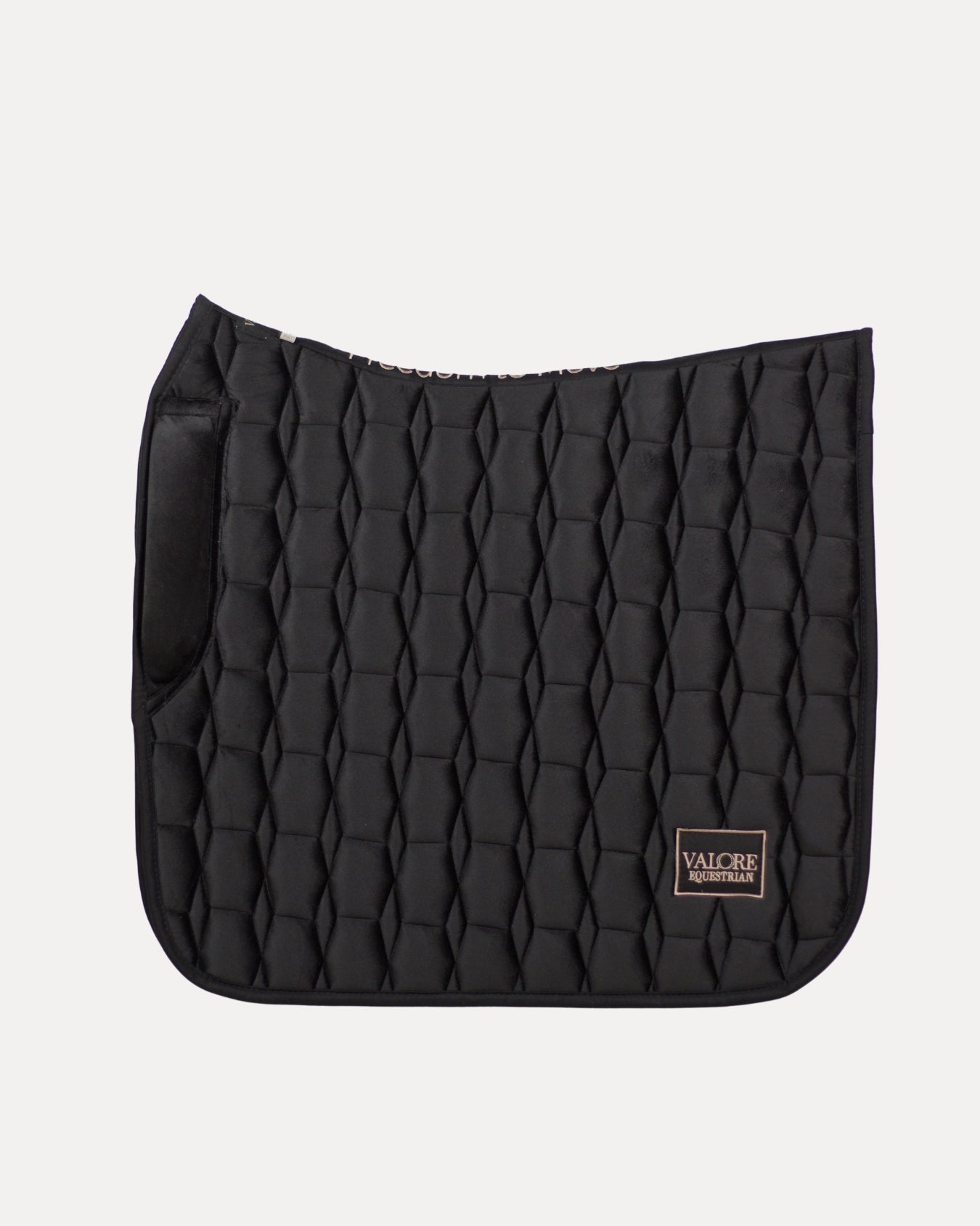 Carbon Black Velvet Valore Dressage Wither Relief Saddle Pad – Anatomical Saddle Pad for Comfort and Freedom