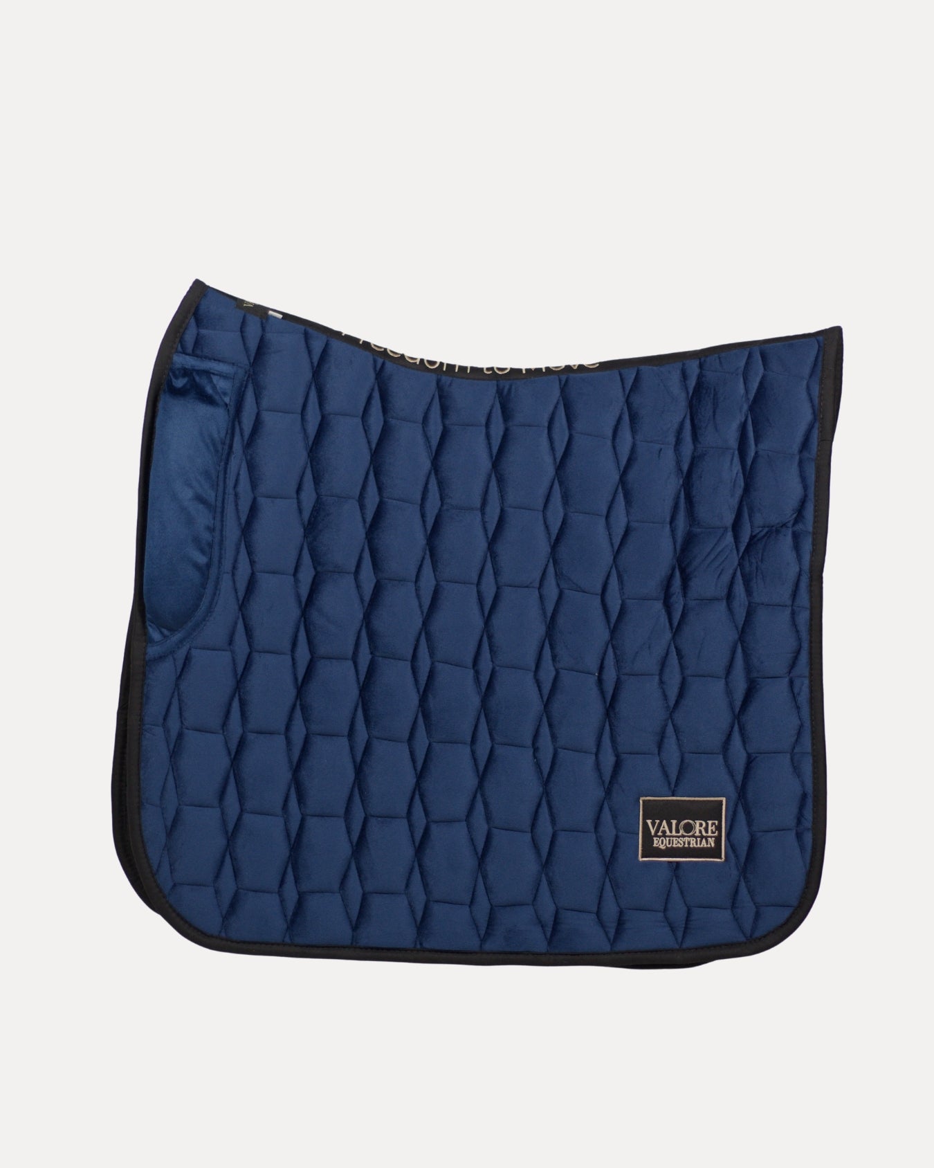 Deep Navy Velvet Valore Dressage Wither Relief Saddle Pad – Anatomical Saddle Pad for Comfort and Freedom
