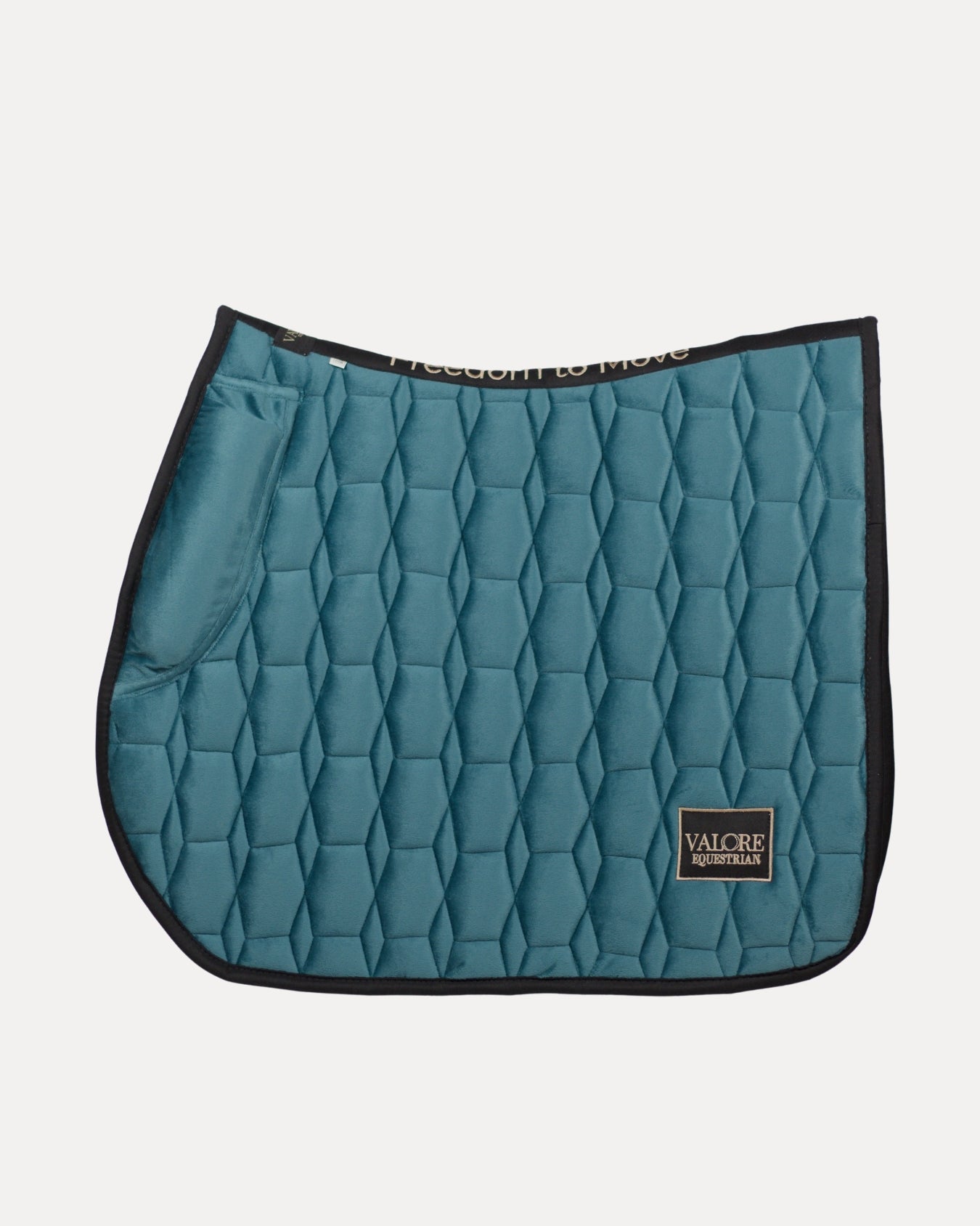 Everdale Teal Velvet Valore Jumping Wither Relief Saddle Pad – Anatomical Saddle Pad for Comfort and Freedom