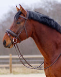Eos Bridle · Brown  · Noseband with stitches · Silver hardware