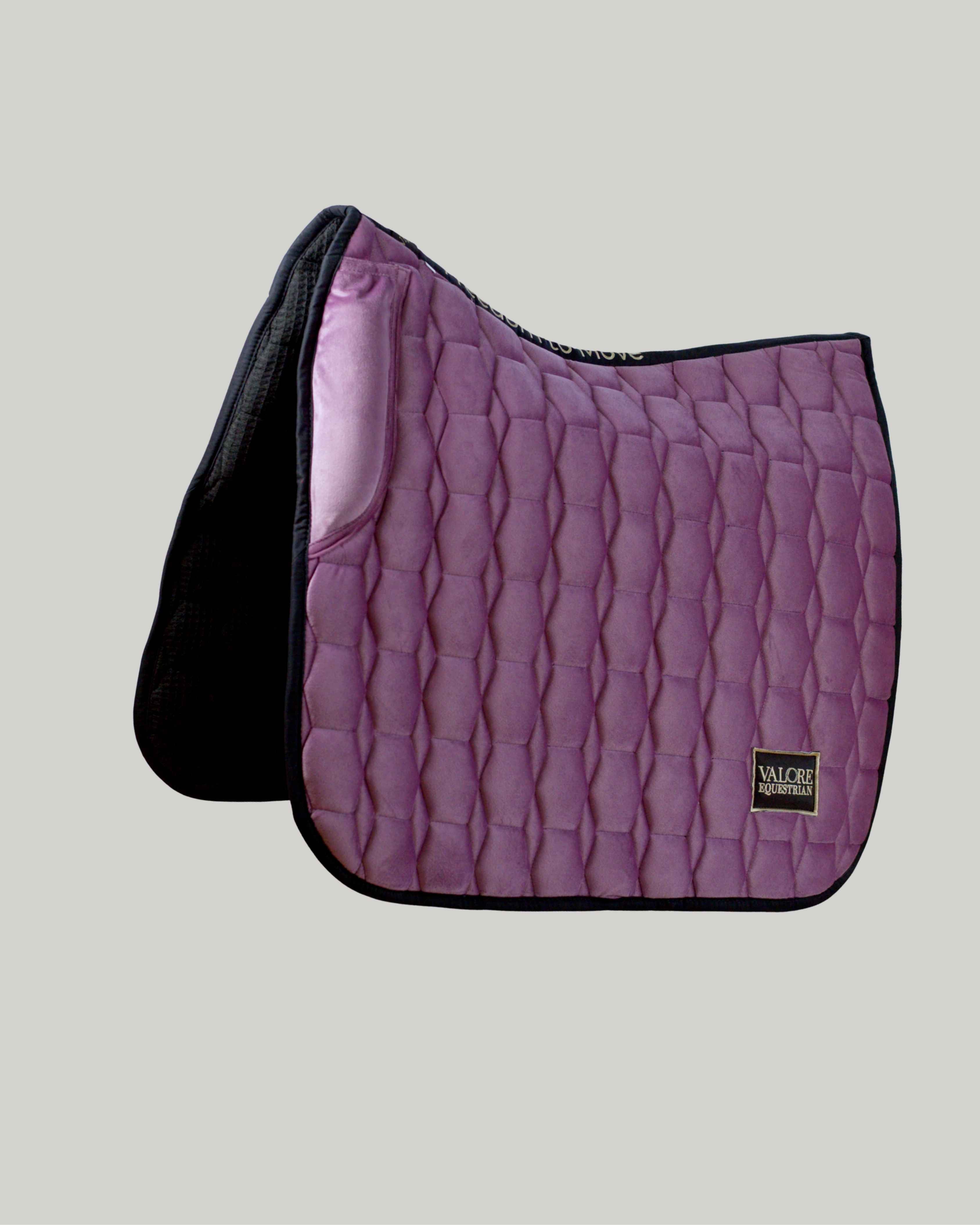 Lavender Haze Velvet Valore Dressage Wither Relief Saddle Pad – Anatomical Saddle Pad for Comfort and Freedom