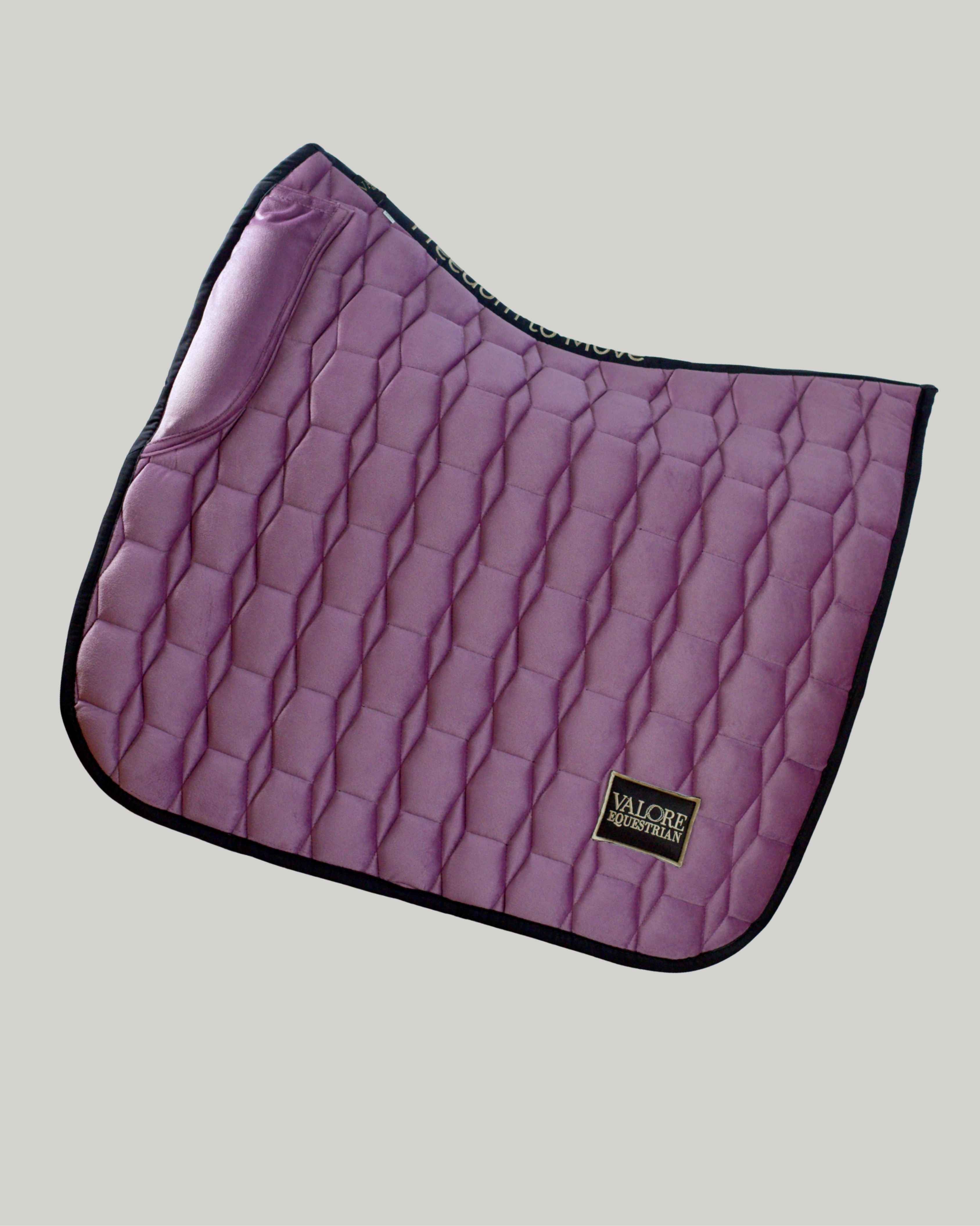 Lavender Haze Velvet Valore Dressage Wither Relief Saddle Pad – Anatomical Saddle Pad for Comfort and Freedom